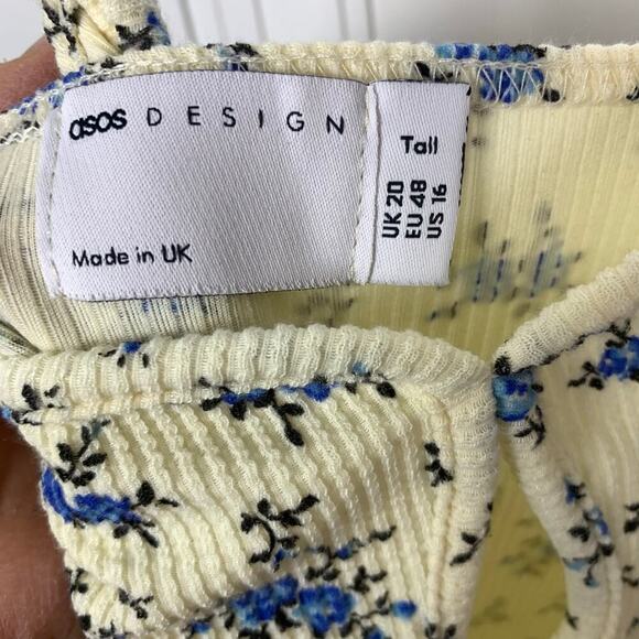 Asos Design Cream Floral Thermal Maxi Dress – Size 16 Tall - Picture 5 of 7